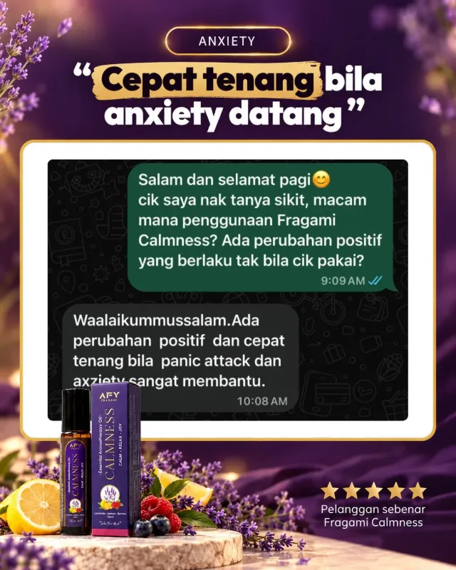 Testimoni pelanggan Fragami Calmness