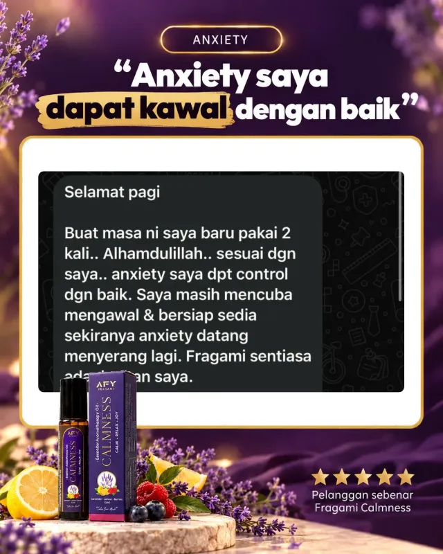 Testimoni pelanggan Fragami Calmness